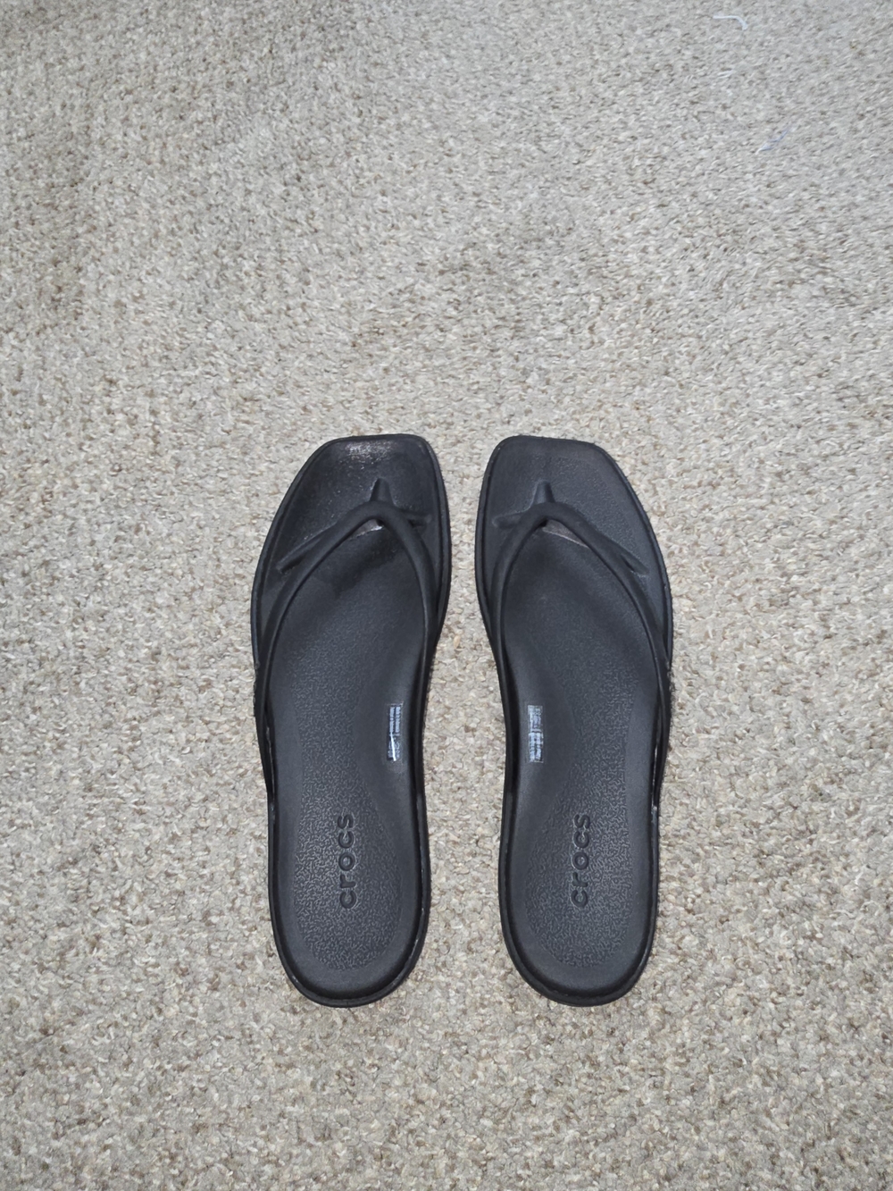 Crocs Black Flip Flop Sandals Size 9 - Picture 5 of 6